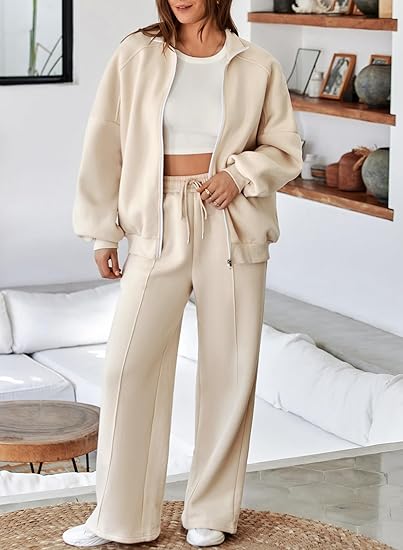 Two Piece Sets for Women Sweatsuit Tracksuits Zip Up Jackets Matching Sets