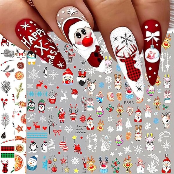 Christmas Nails: Santa Themed Christmas Nail Art Stickers