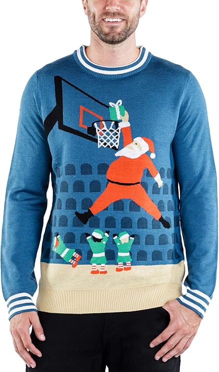 Christmas Outfits Men: Santa Dunking Christmas Sweater