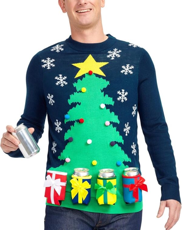 Christmas Outfits Men: Christmas Tree with Gifts Sweater