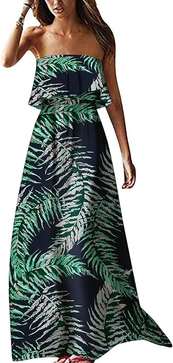 Maxi Dress with Tropical Print - Spring Outfits