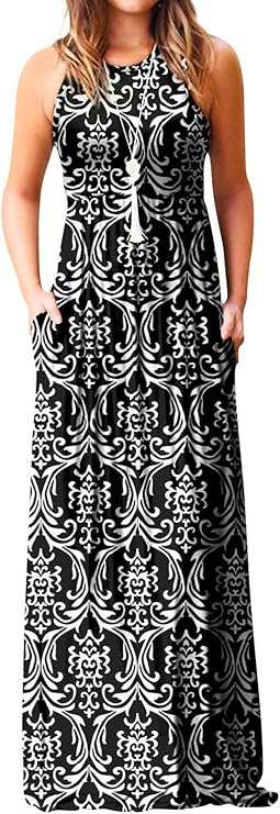 Black and White Floral Maxi Dress - Spring Outfits